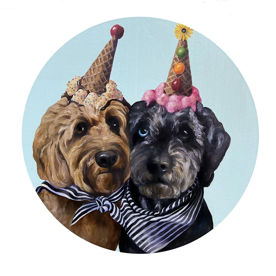 Bailey and Mayfield  
- 24" oil on wood