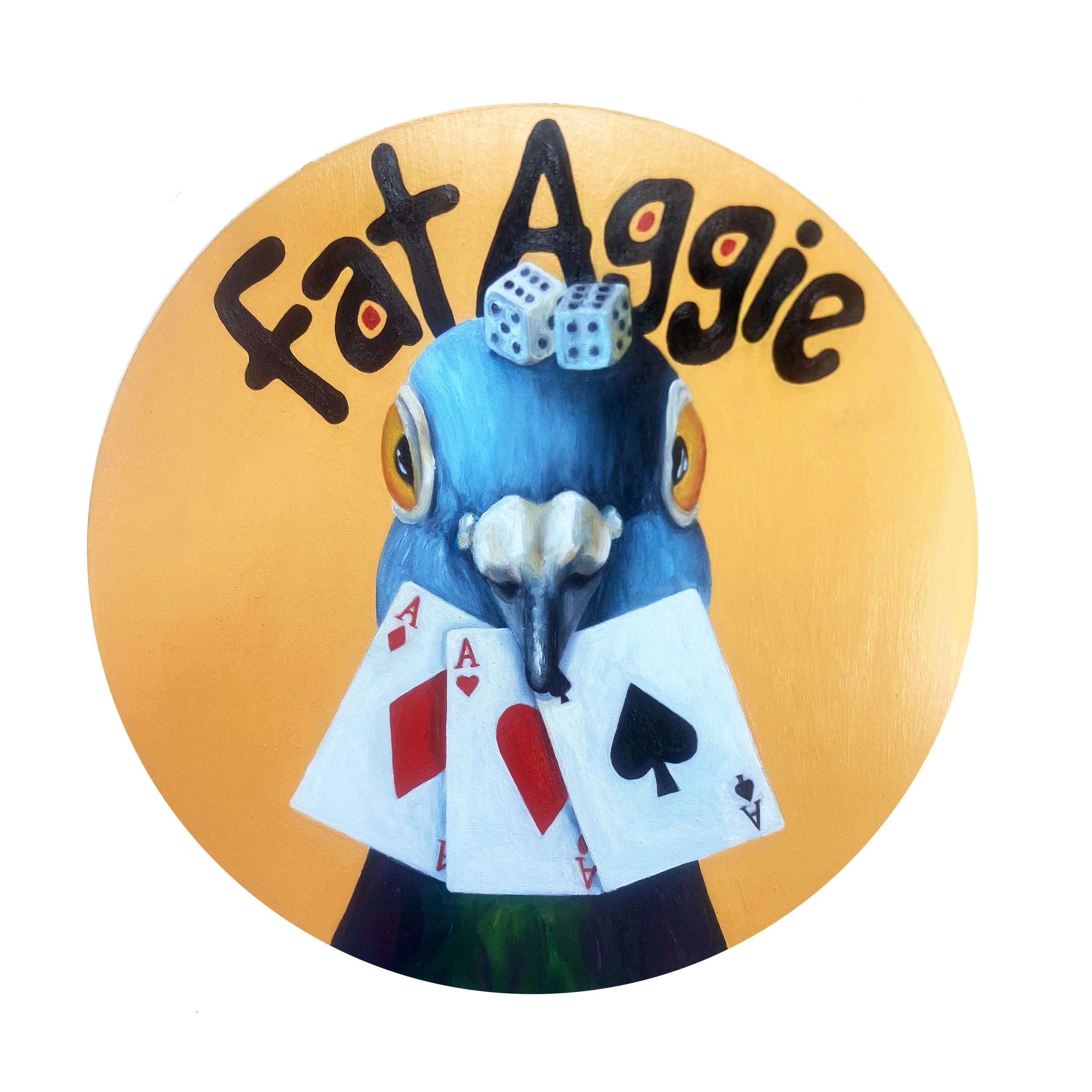 Fat Aggie - 12" oil on wood