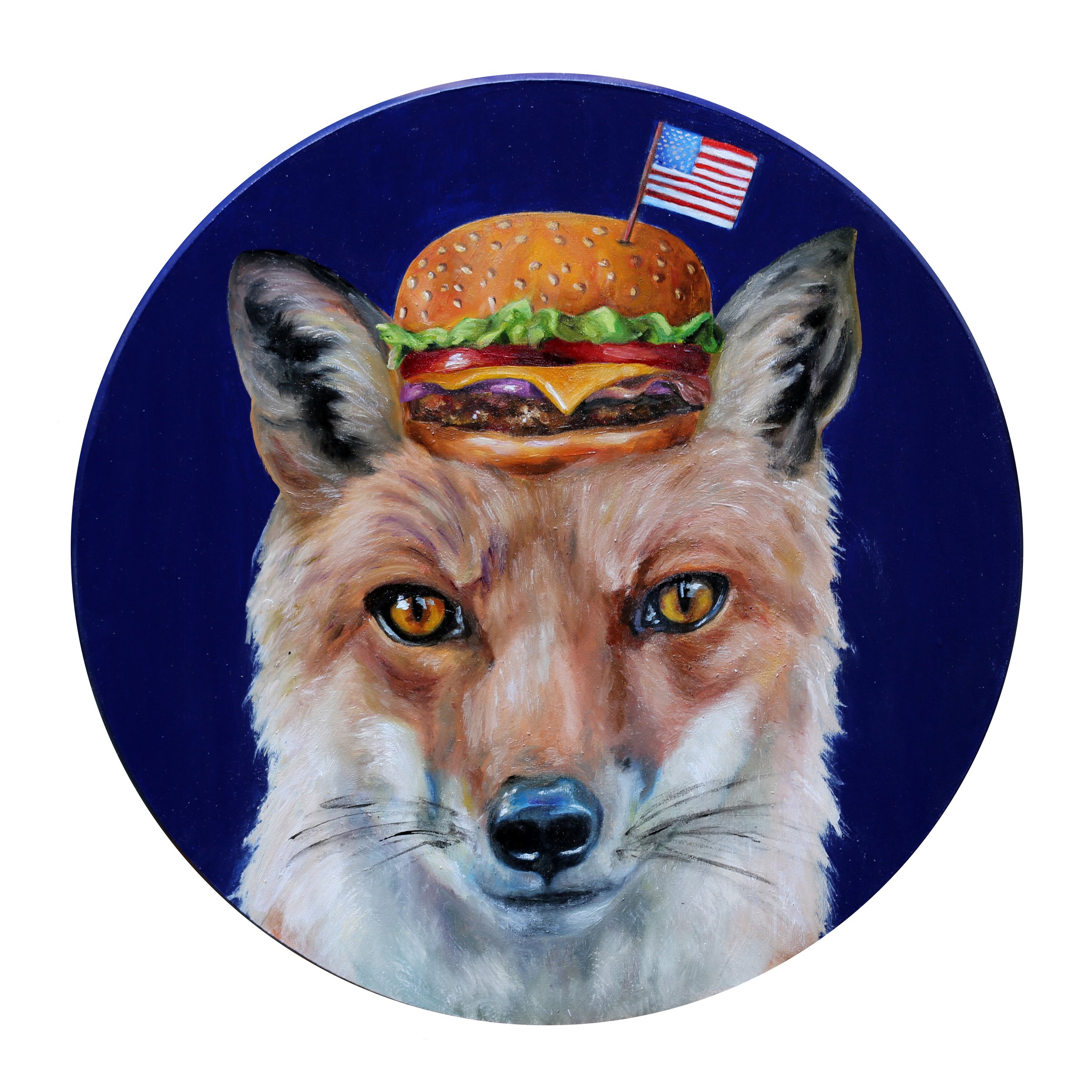 Kate's Fox - 12" Oil on wood