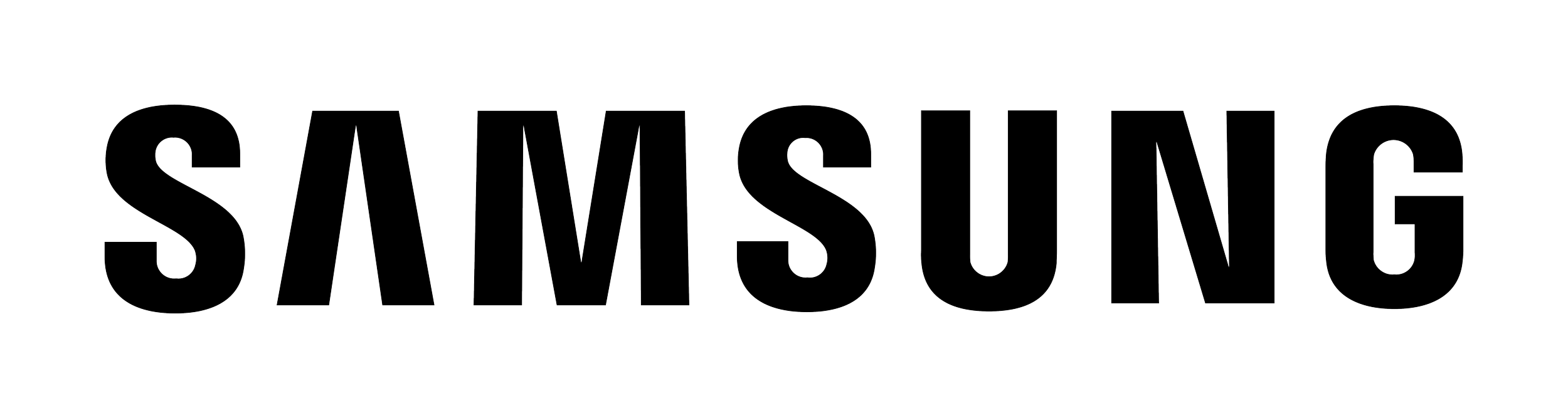 Samsung logo in black and white.