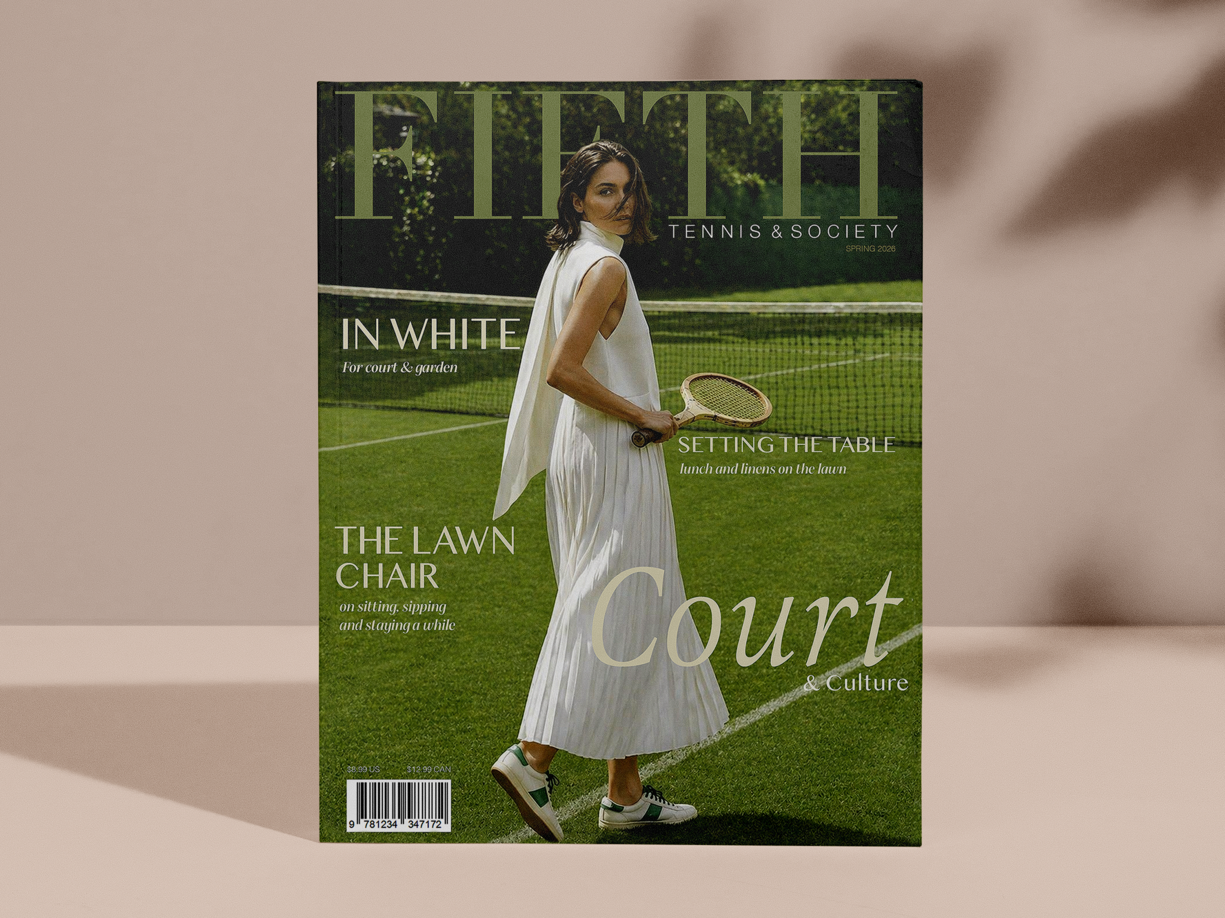 An image of Fifth Magazine, a conceptual luxury and lifestyle tennis magazine.