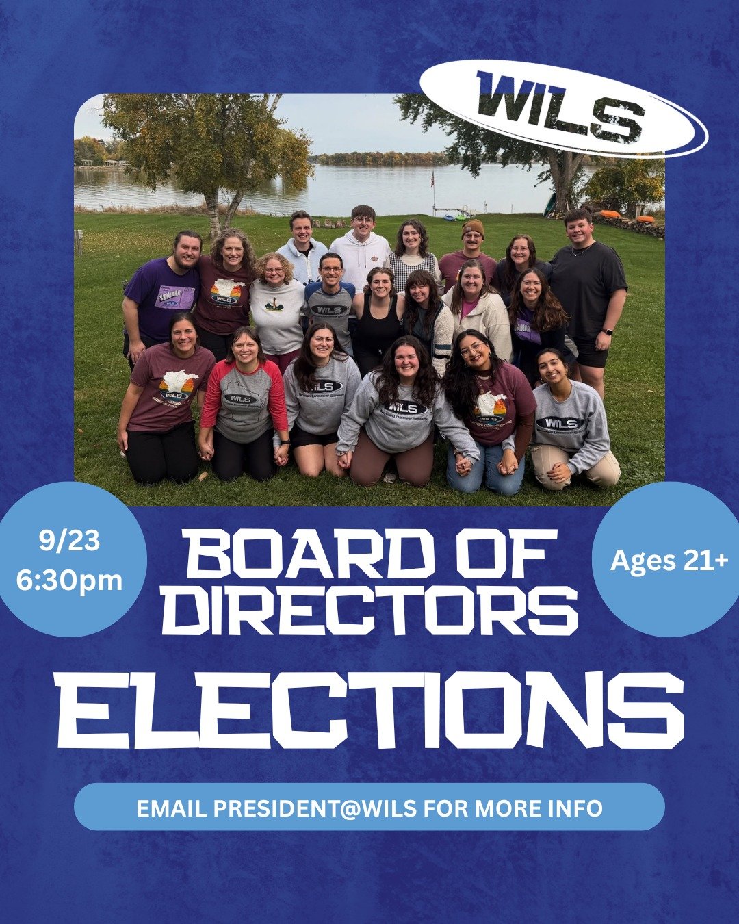 Are you...
💙 At least 21 years old
💙 Passionate about WILS
💙 Committed to making a positive impact

We would love you to consider joining the WILS Board of Directors! Our annual elections are about a month away on Wednesday, September 23rd at our 