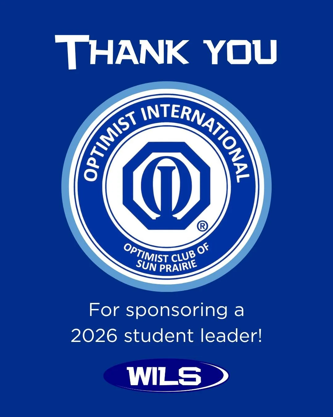 Our seminar is not possible without community support, and we are so thankful for Sun Prairie Optimist Club, Optimist Club of Plymouth Wisconsin, and Mukwonago Optimist club for sponsoring students to attend our last seminar #WILS2026
