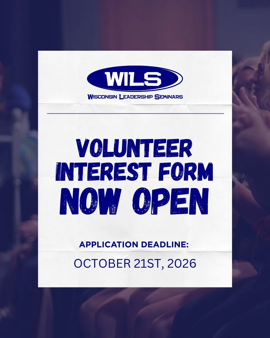 Yall know what to do, apply now!

Check your email for more details on each position, WILS is impossible without you

Apply at the link in our bio ⭐️

Director of Programming - Lead seminar programming team to create seminar schedules, activities, ma