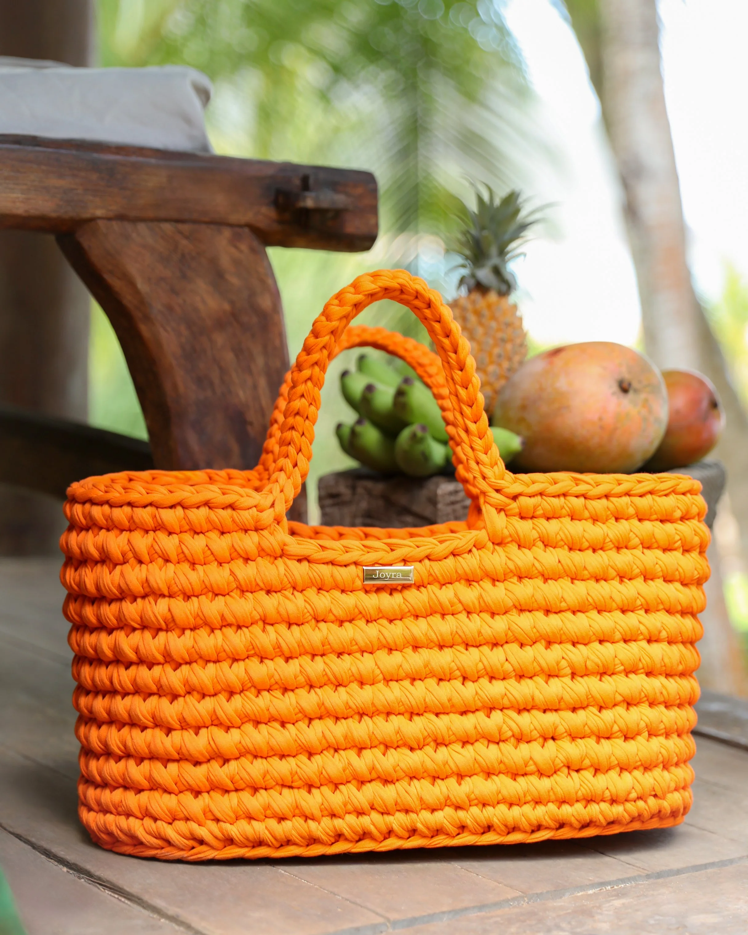 Sac à main d’été femme orange tressé – Joy Playa Joyra