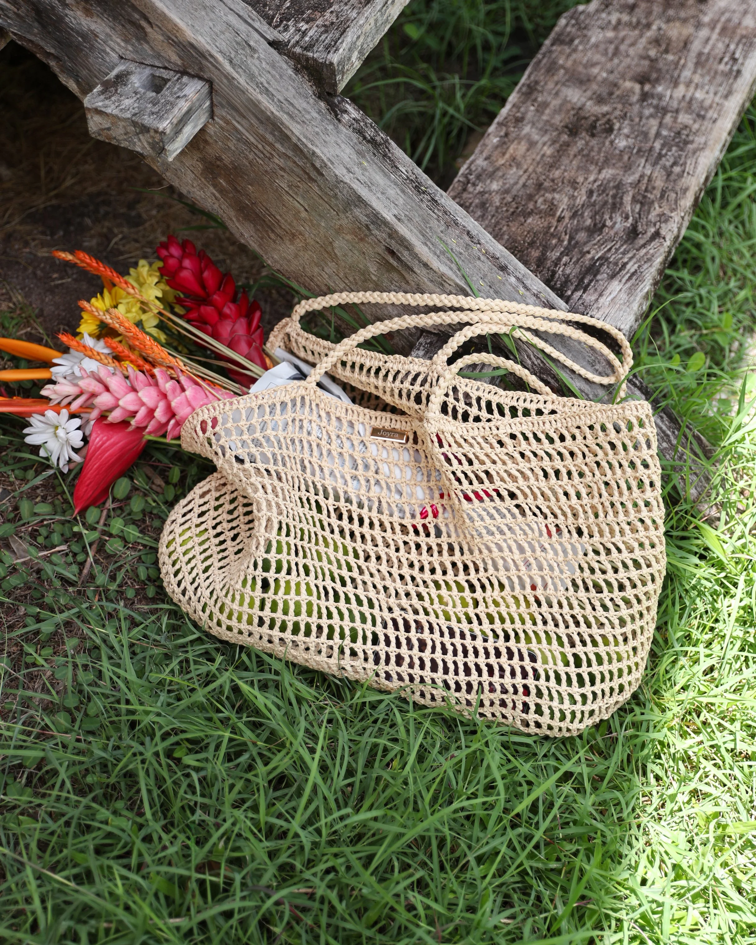 Sac femme beige ajouré artisanal – modèle Bali Joyra