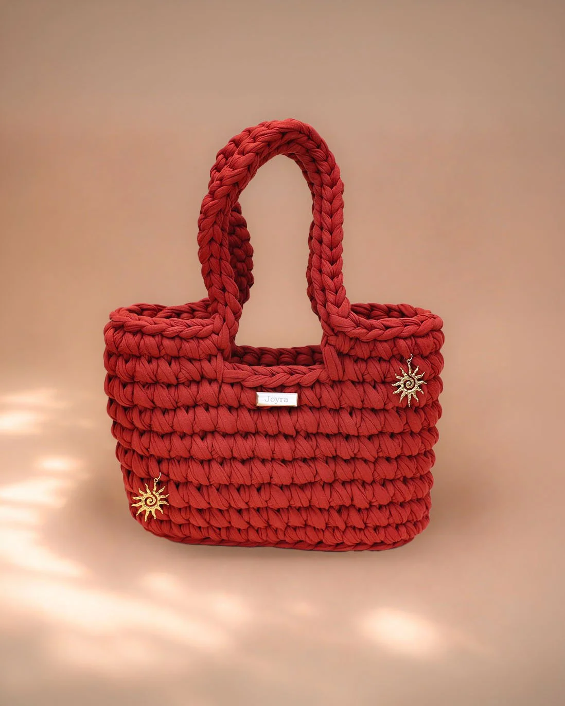 Sac à main Joy rouille en crochet, confectionné à la main par Joyra.