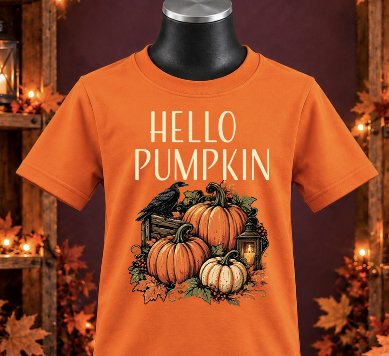 Hello Pumpkin – Kids Pumpkin T-Shirt