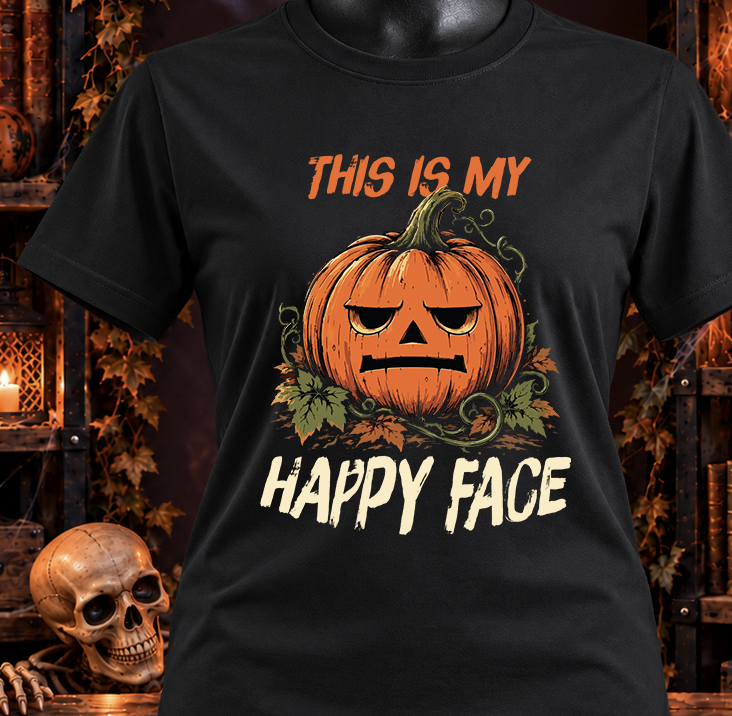This Is My Happy Face – Pumpkin T-Shirt