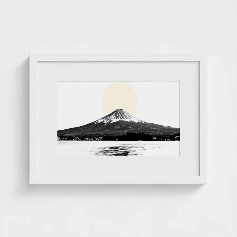 mount-fuji-&-lake-kawaguchiko-white-frame-&-mount-print-a3.webp