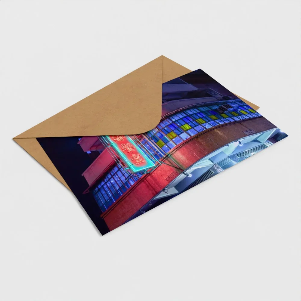 mido-cafe-neon-lights-hk-6x4-postcard-blank envelope.webp