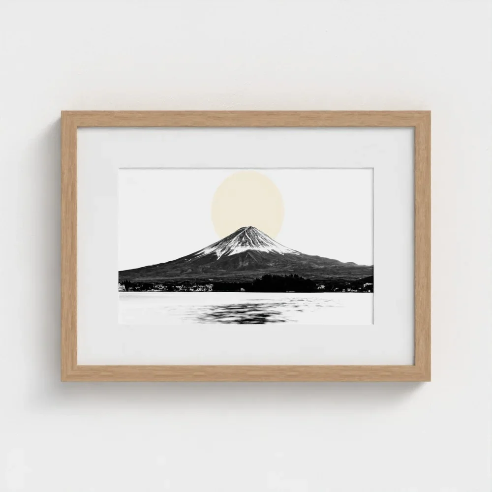mount-fuji-&-lake-kawaguchiko-wood-frame-&-mount-print-a3.webp
