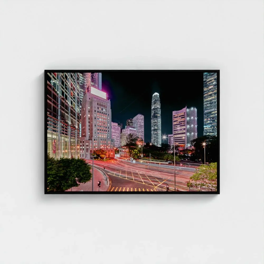 bank-street-hong-Kong-28X40-float-black-frame-canvas.webp