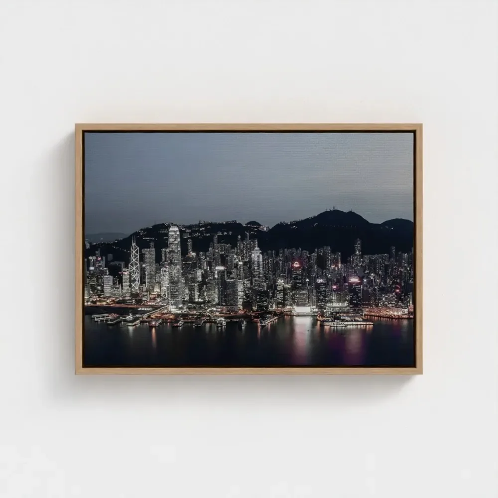 victoria-harbour-at-magic-hour-a2-wood-framed-canvas.webp