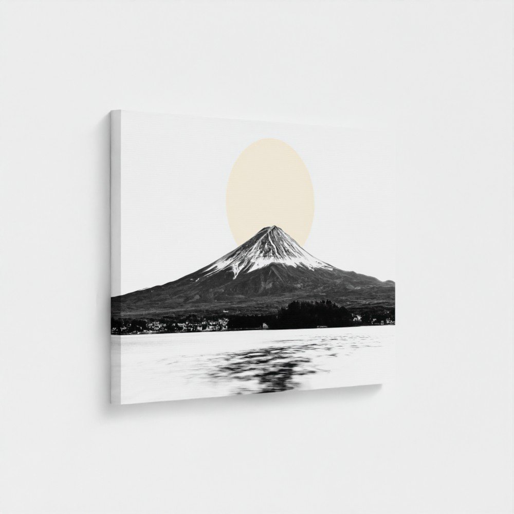 Mount Fuji & Lake Kawaguchiko –  White Fine Art Print & Zen Decor
