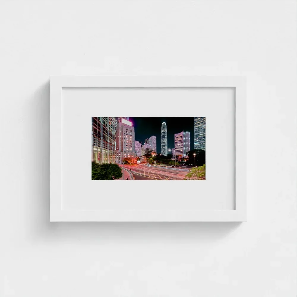 bank-street-hong-Kong-a4-white-frame-mount-print.webp