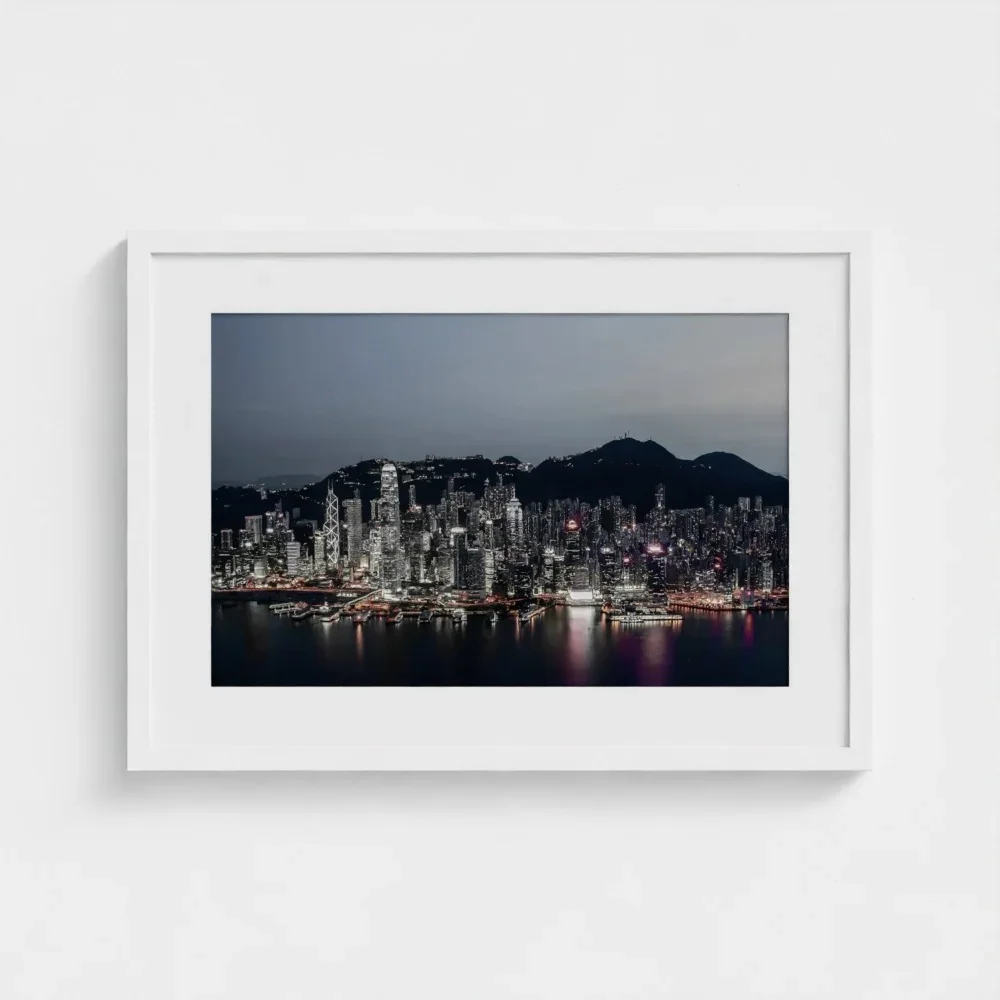 victoria-harbour-at-magic-hour-a2-white-framed-mount-print.webp