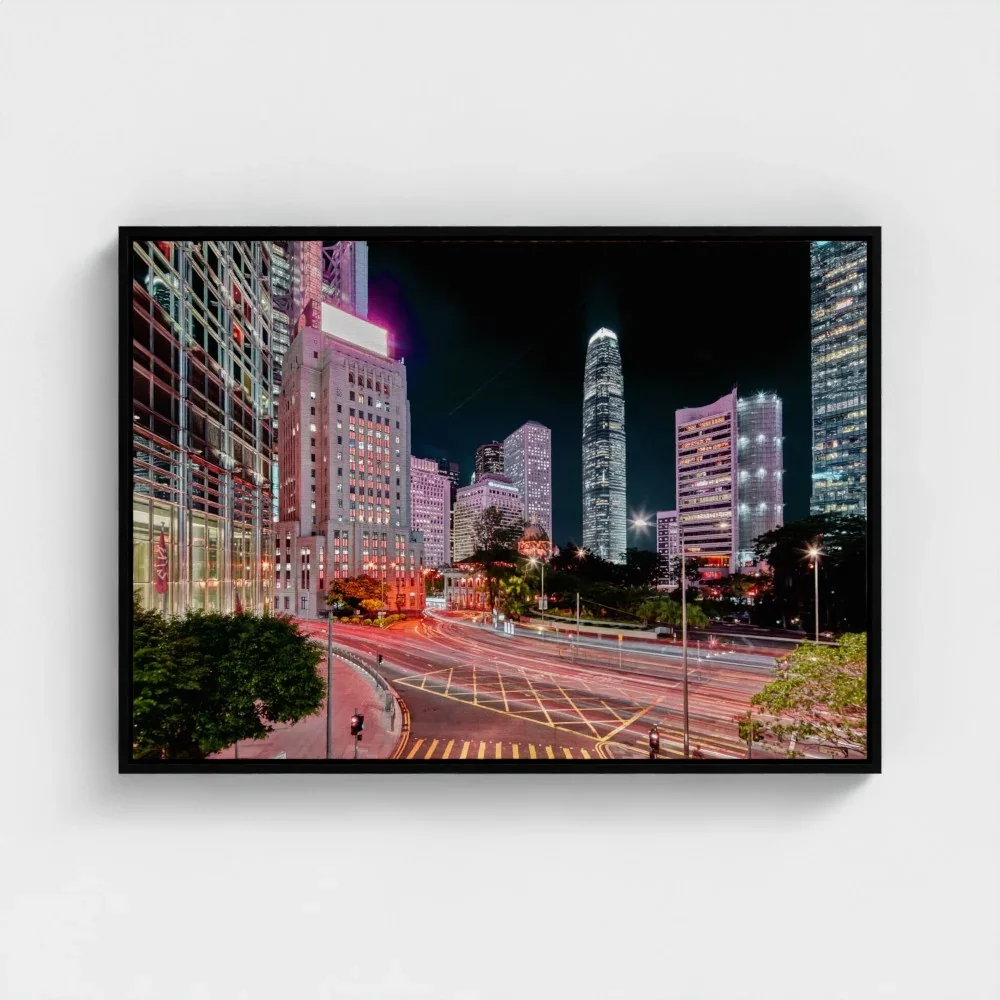bank-street-hong-Kong-a1-float-black-frame-canvas.webp