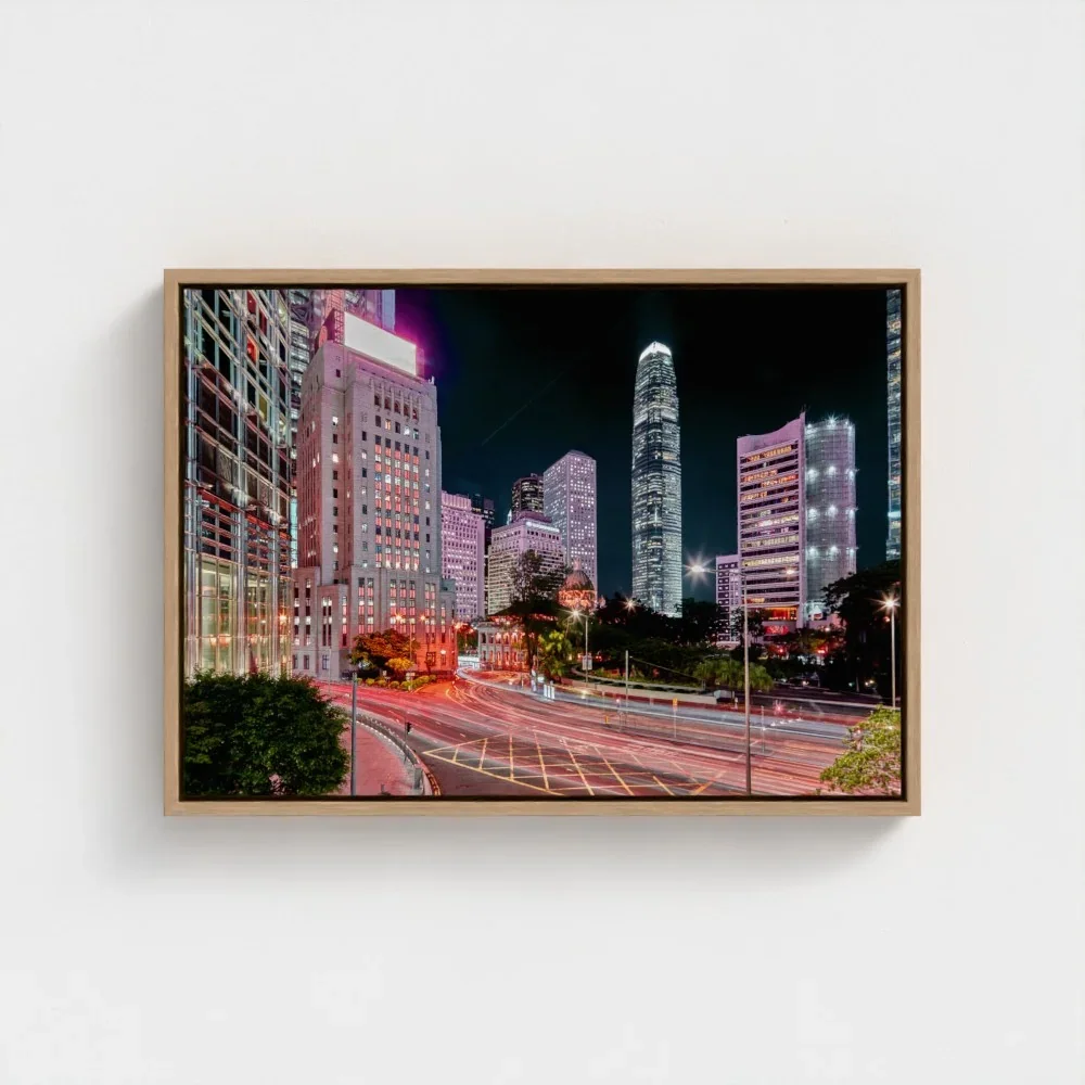 Midnight Geometry: Bank Street, Central Hong Kong | Night Photography Print