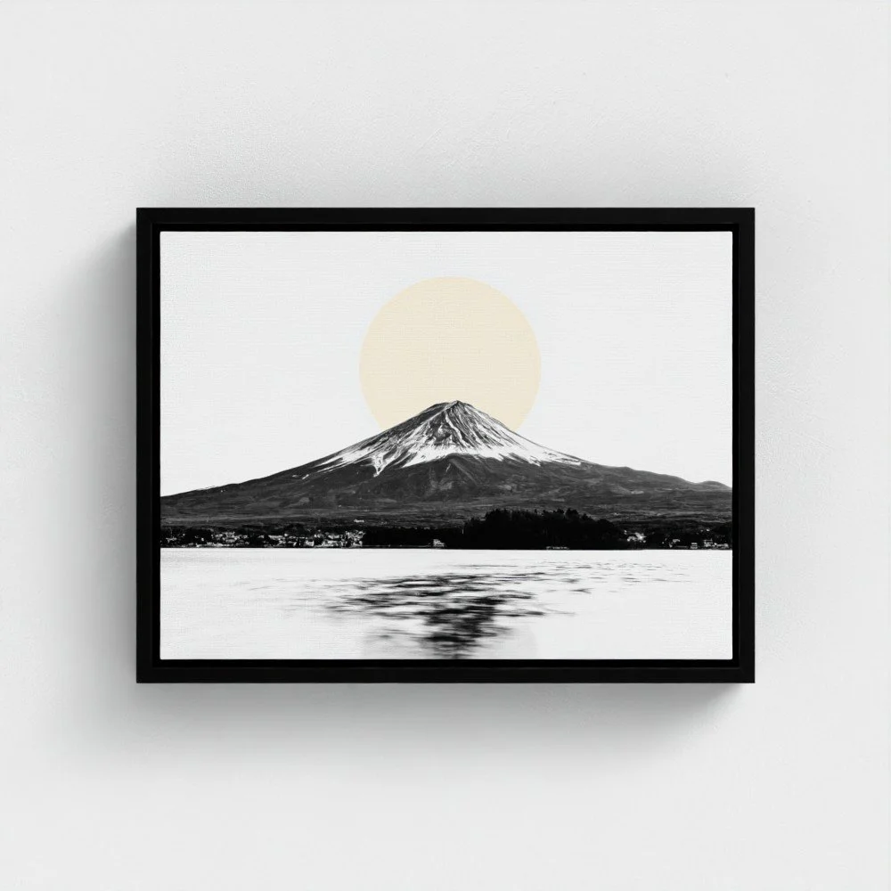 Mount Fuji & Lake Kawaguchiko –  White Fine Art Print & Zen Decor