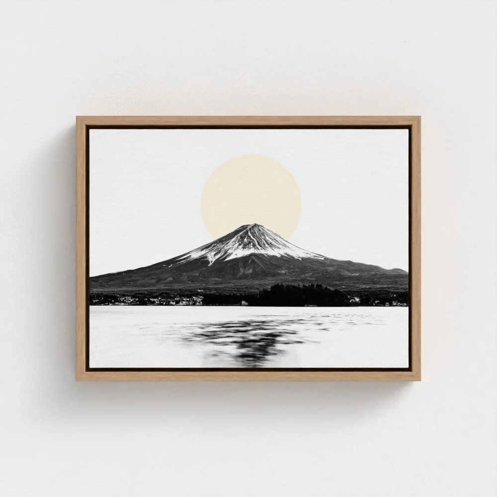 Mount Fuji & Lake Kawaguchiko –  White Fine Art Print & Zen Decor