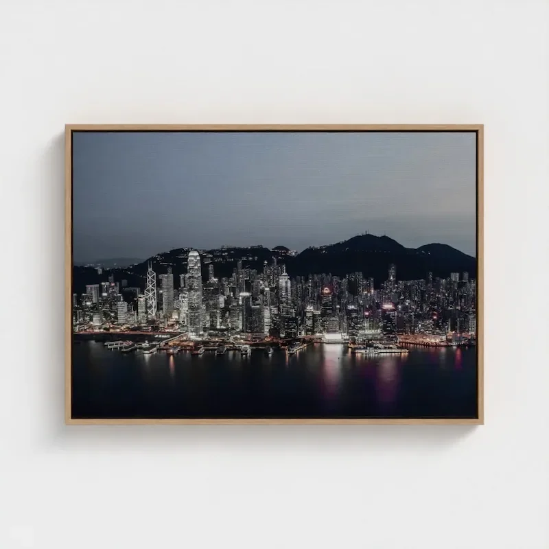 victoria-harbour-at-magic-hour-a1-wood-framed-canvas.webp