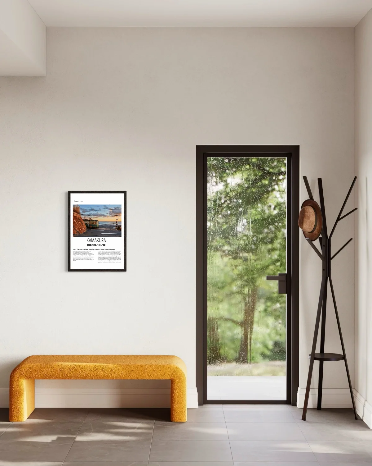 kamakura-train-crossing-slam-dunk-poster-in-livingroom.webp