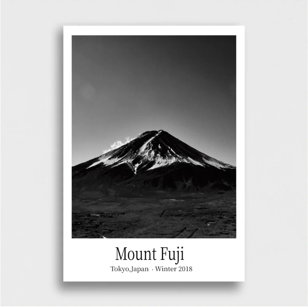 Mount Fuji Tokyo, Japan 2018 | Black and White Fine Art poster