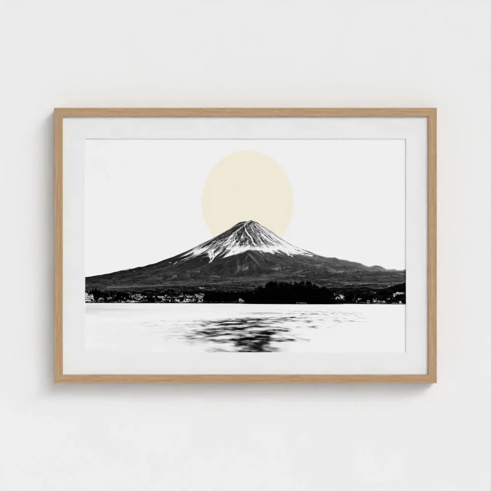 mount-fuji-&-lake-kawaguchiko-wood-frame-&-mount-print-a1.webp