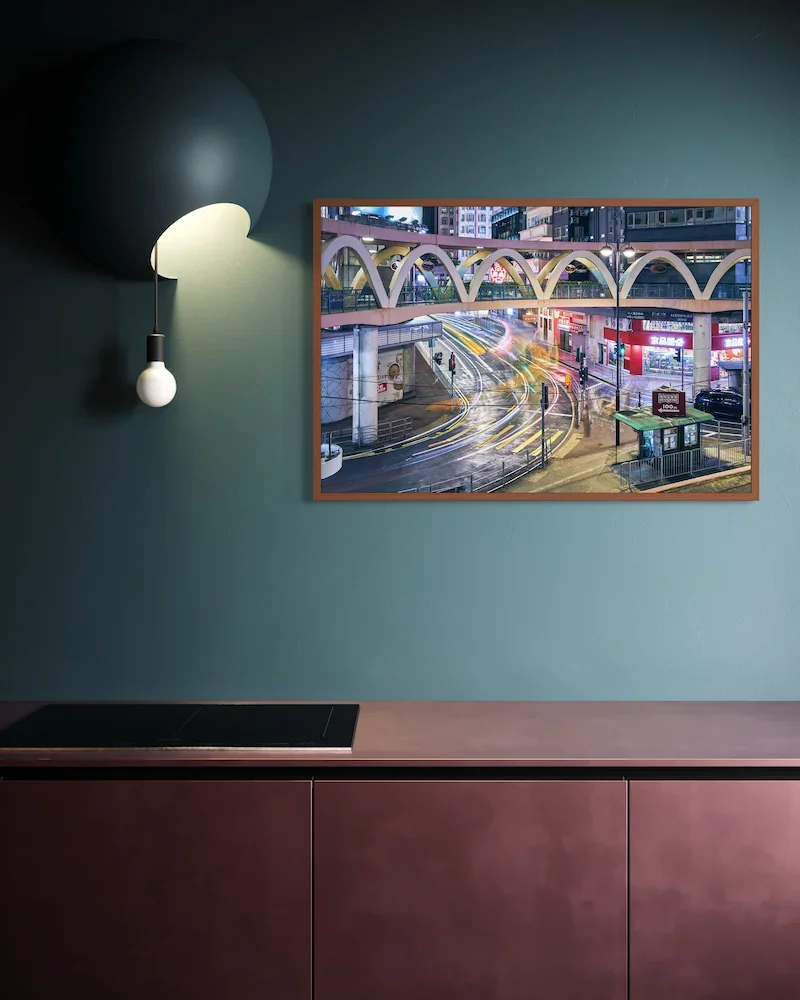 yee-wo-street-hong-kong fine-art-print-wall-art-on-green-wall.webp