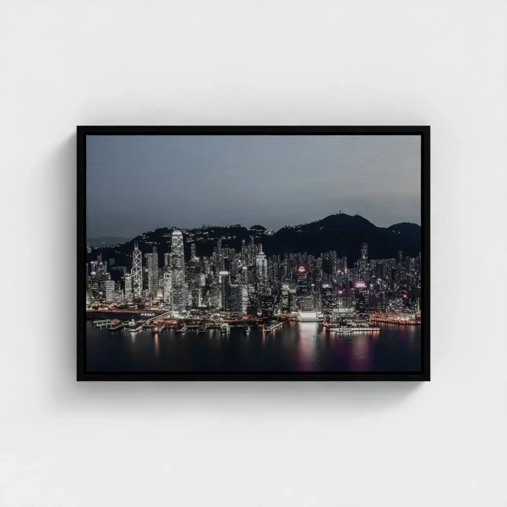 victoria-harbour-at-magic-hour-a2-black-framed-canvas.webp