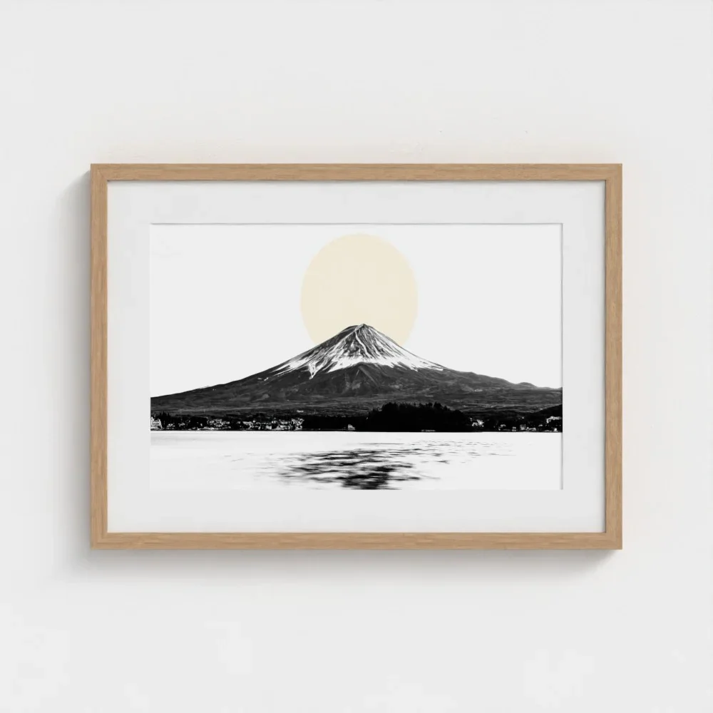 mount-fuji-&-lake-kawaguchiko-wood-frame-&-mount-print-a2.webp
