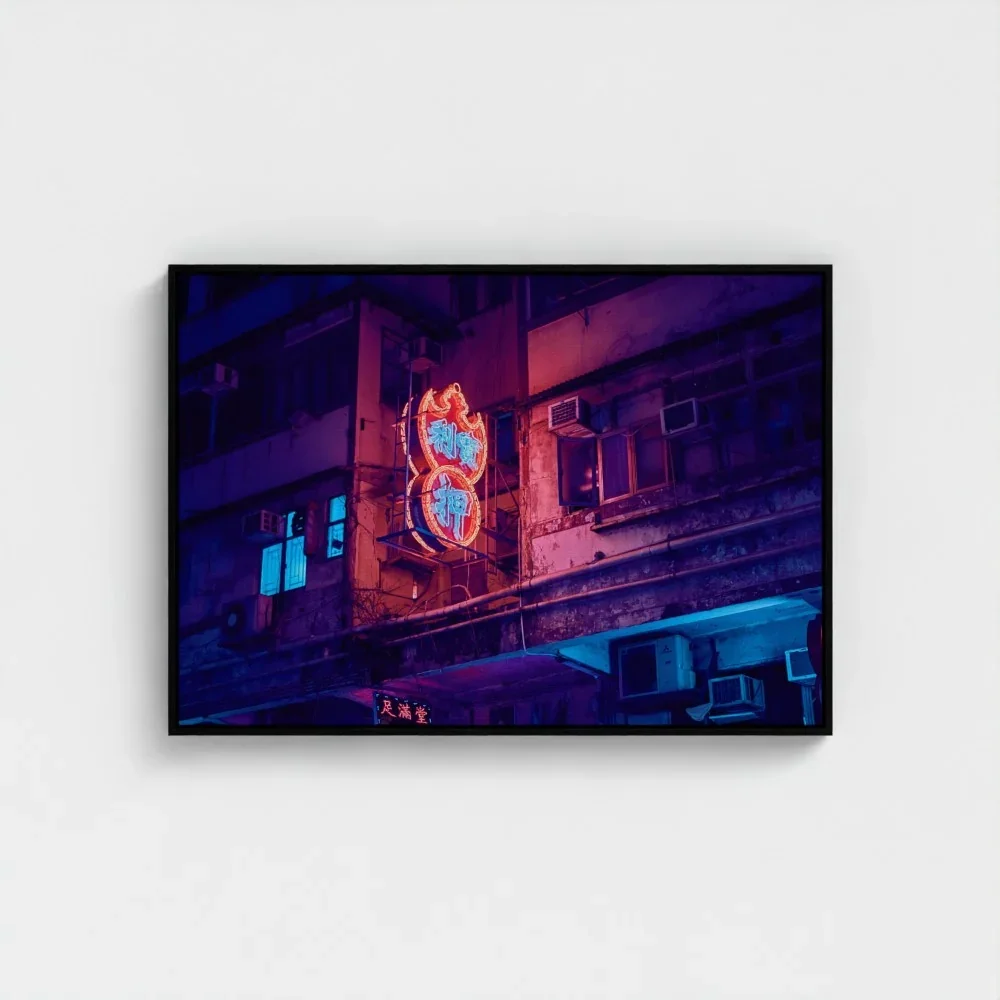 neon-lights-2011-hong-kong-black-framed-canvas-28x40.webp