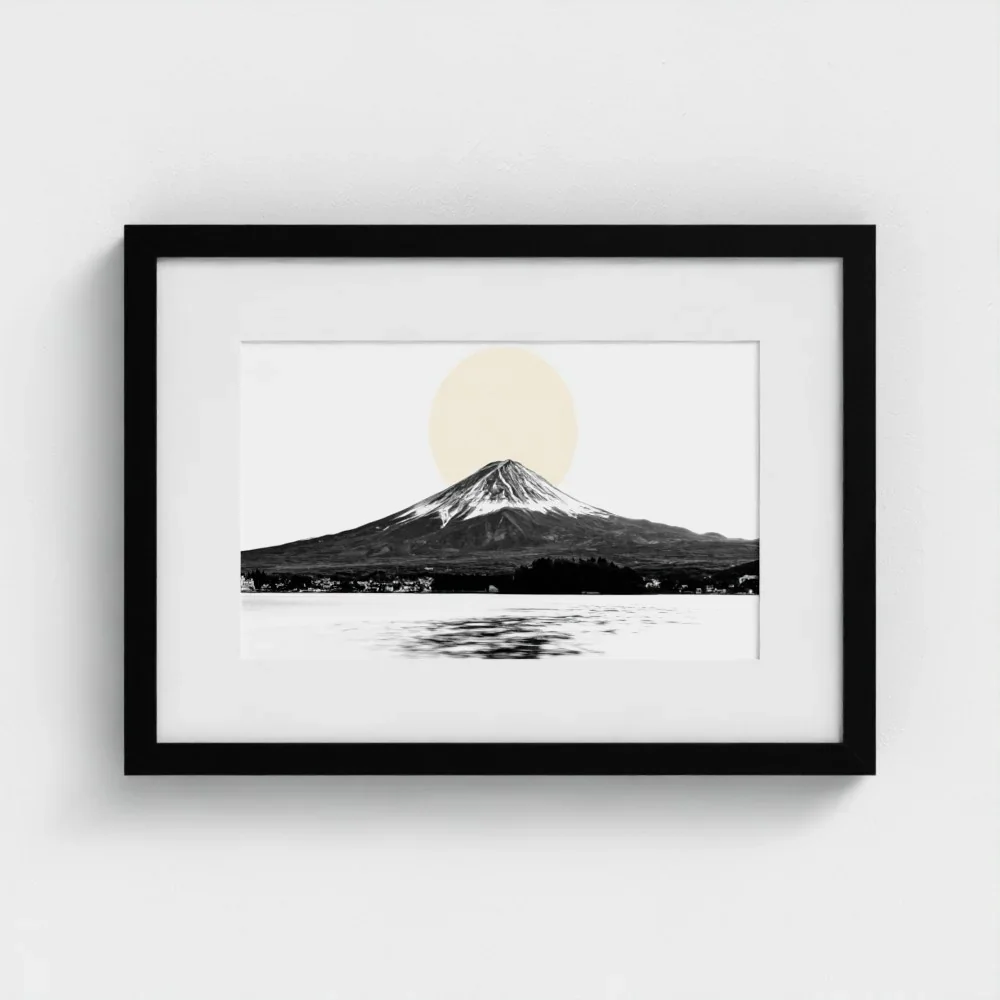 mount-fuji-&-lake-kawaguchiko-black-frame-&-mount-print-a3.webp
