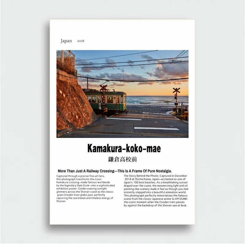 Kamakura-koko-mae Crossing, Japan | Fine Art Photography Print Poster