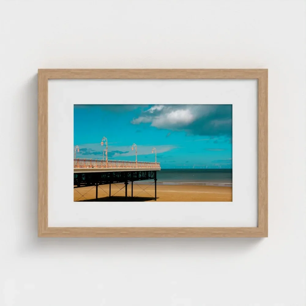 UK-colwyn-bay-victoria-pier-size-a3-wood-framed-&-mount-print.webp