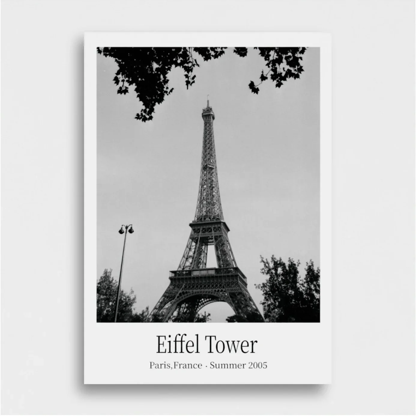 ⁠Eiffel Tower Paris 2005 Exhibition Poster | Black and White Fine Art Print⁠