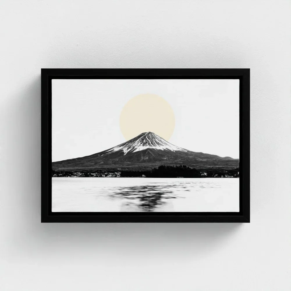 mount-fuji-&-lake-kawaguchiko-a4-black-frame-canvas.webp