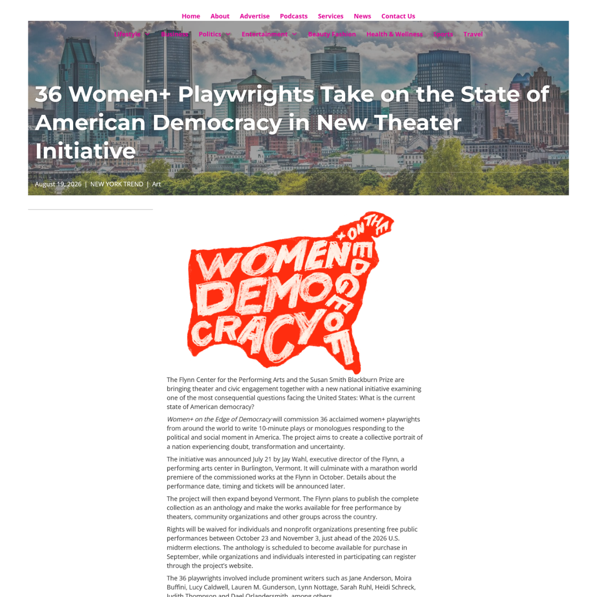 New York Trend: 36 Women+ Playwrights Take on the State of American Democracy