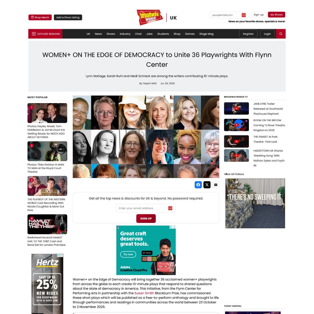 Broadway World: Women+ On The Edge of Democracy To Unite 36 Playwrights With Flynn Center