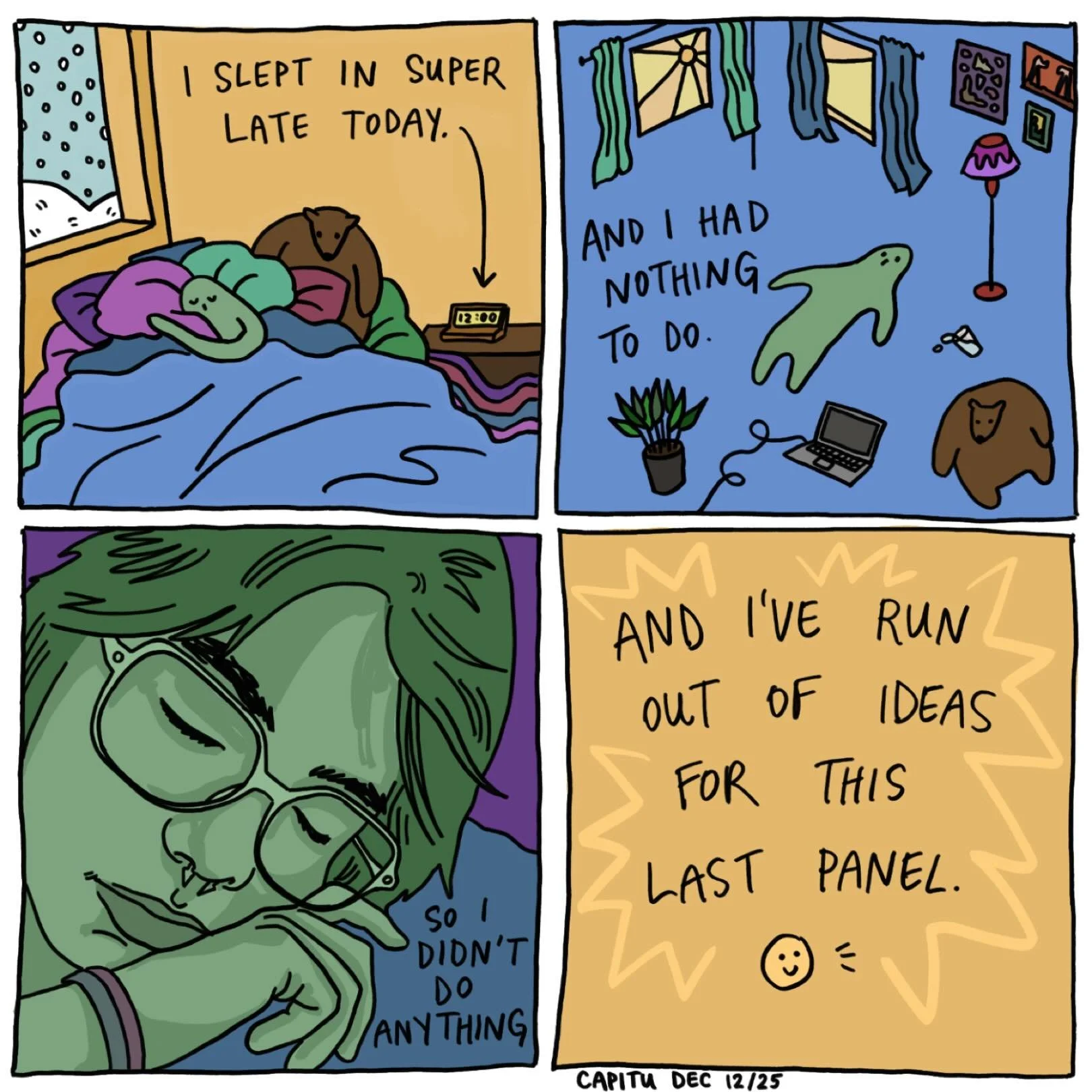 Another comic about unemployment and weird post-travel sleepiness and feelings