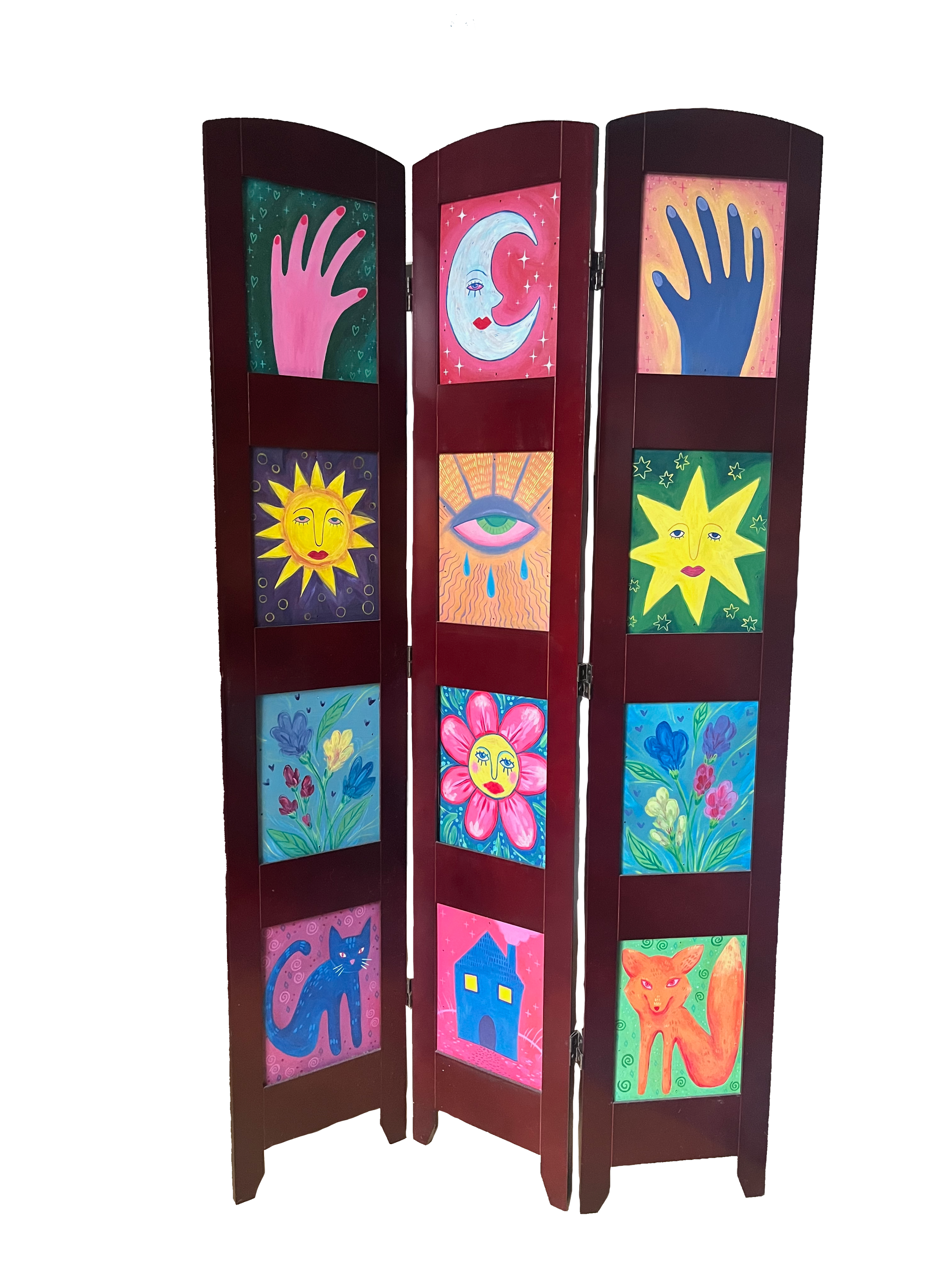 Hearth (Painted Room Divider). 2021. Acrylic paint on wood panels.