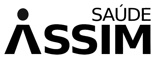 Logotipo Assim Saúde em preto e branco.