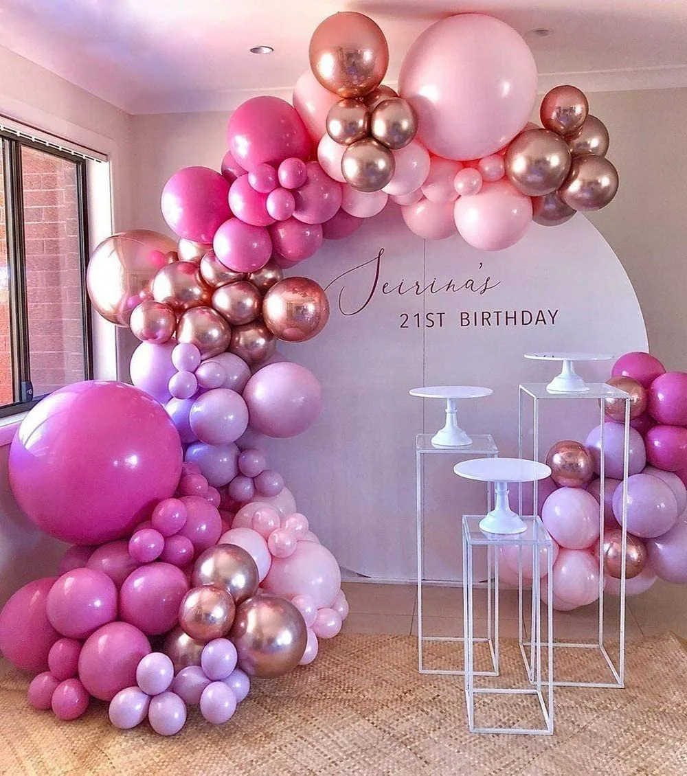 All Shades of Pink Circular Balloon Garland