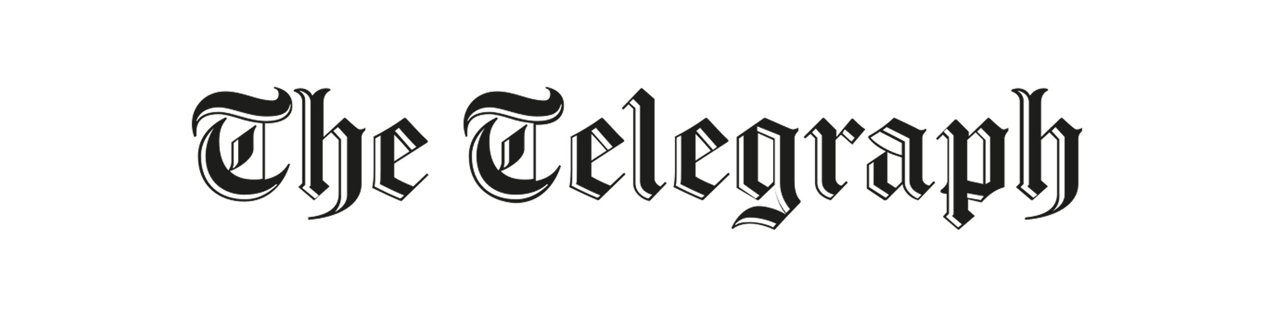 The logo of The Telegraph newspaper in black Gothic font.