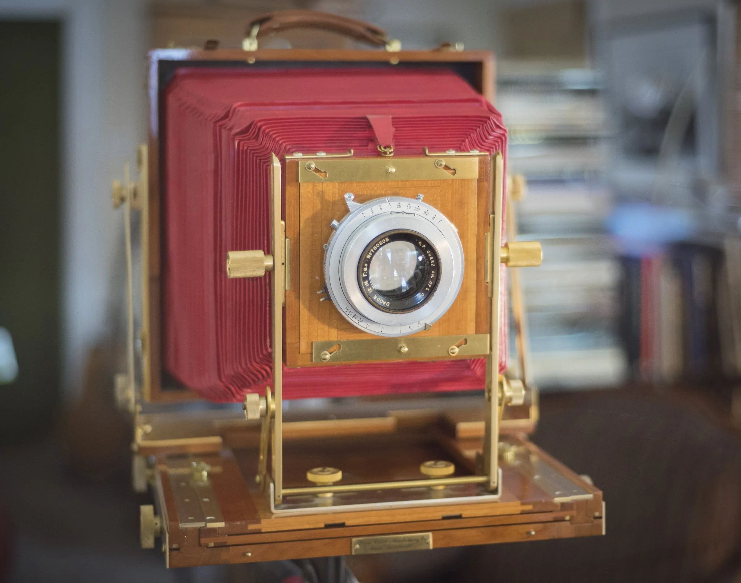A Wisner large format camera in use for a commissioned portrait by K. Andrzej.