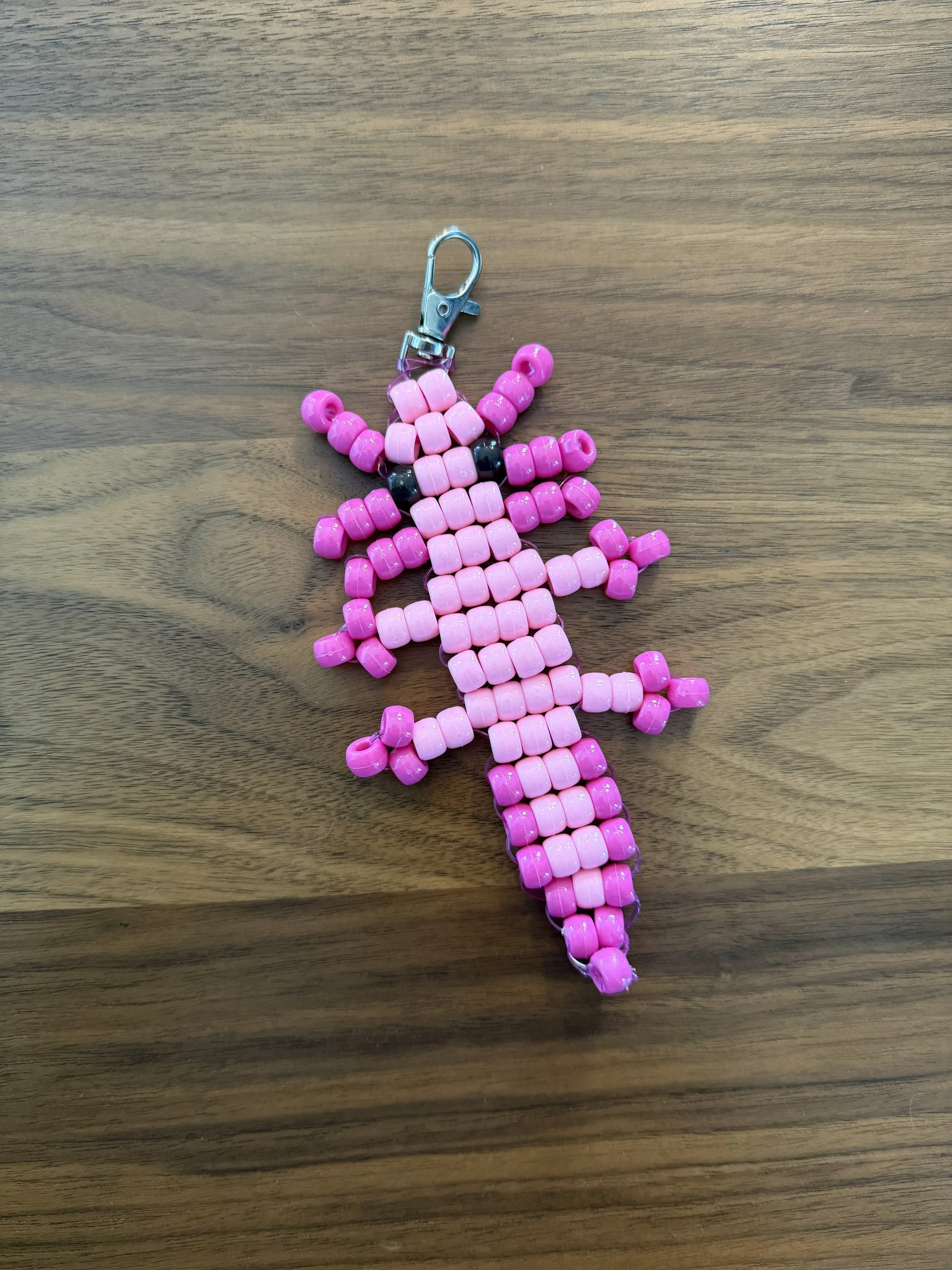 Pink Kandi Axolotl Keychain
