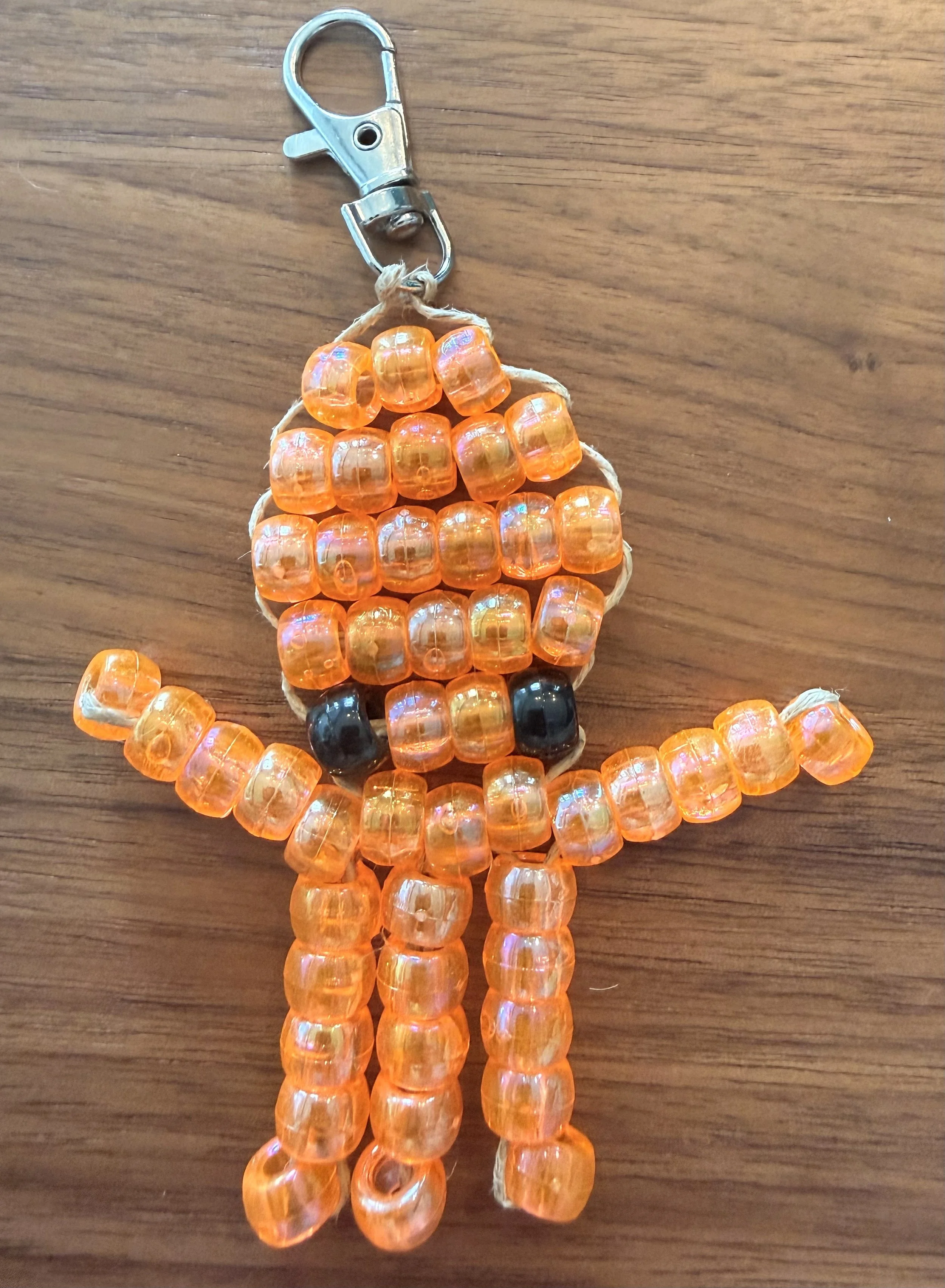 Orange Octopus Kandi Keychain