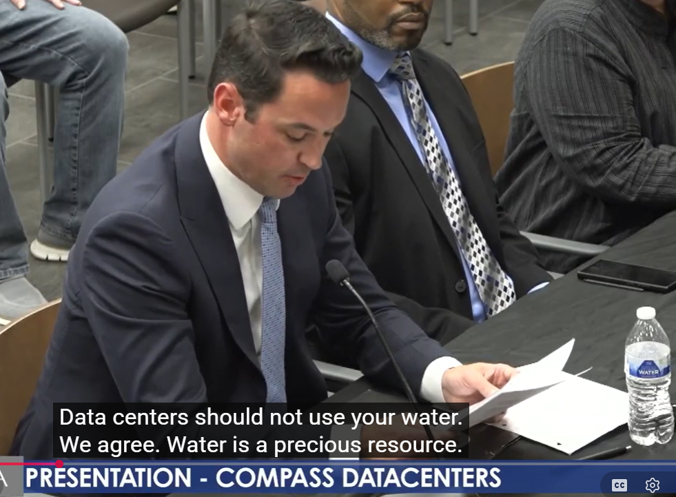 OUR PROPOSED DATA CENTER WILL USE BILLIONS OF GALLONS OF WATER EACH YEAR. YES, BILLIONS.