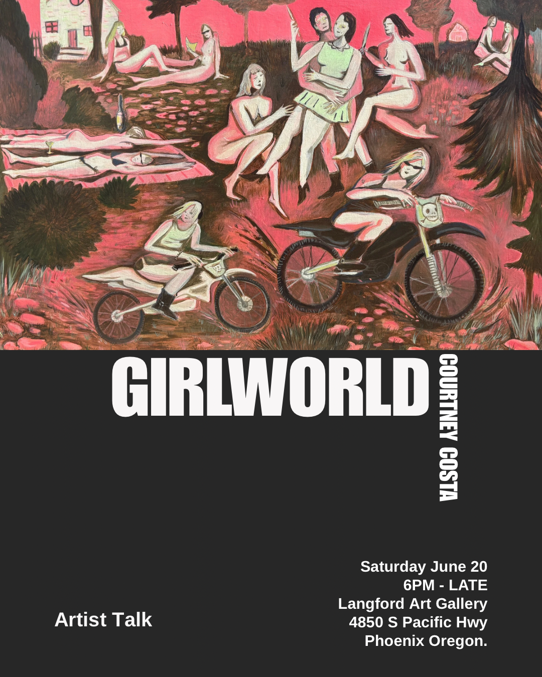 Artist Talk, Girl World, Langford Art Gallery, Phoenix OR 